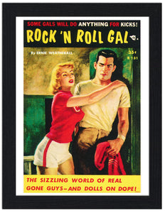 Rock n Roll Gal Pulp Book Cover 30x40 Unframed Art Print