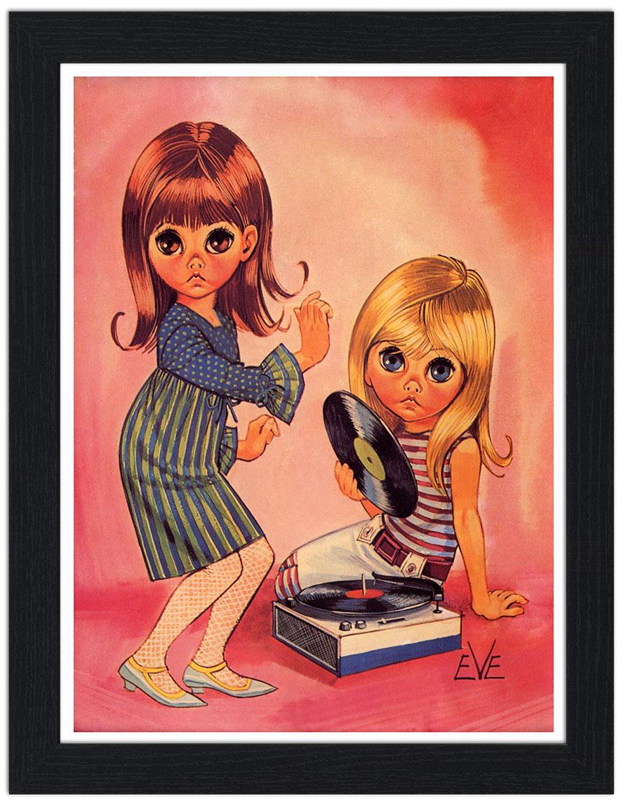 Kitsch Record Girls 30x40 Unframed Art Print