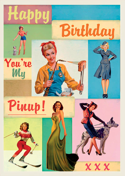 Pin Up Birthday Greetings Card