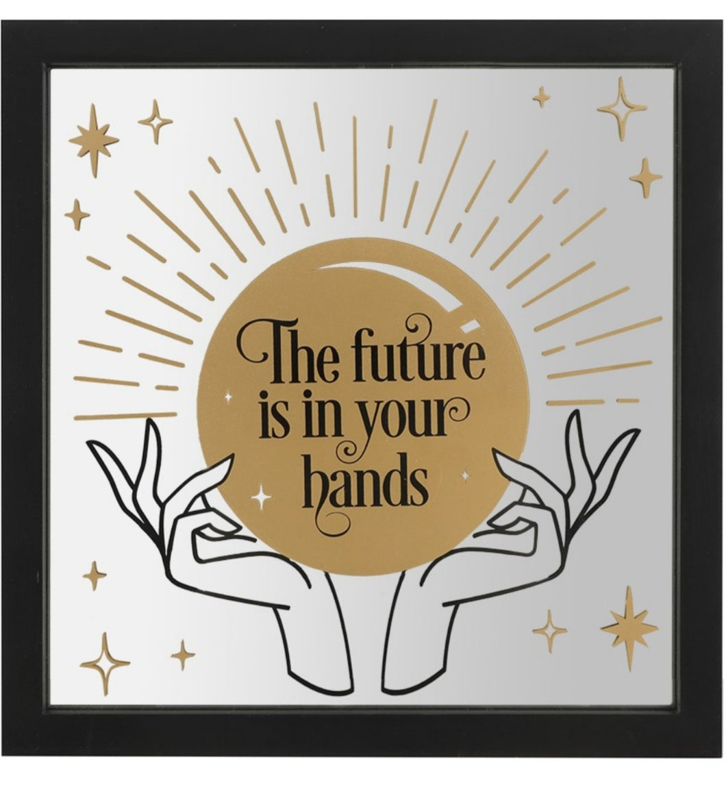 The Future Is In Your Hands Mirrored Wall Sign