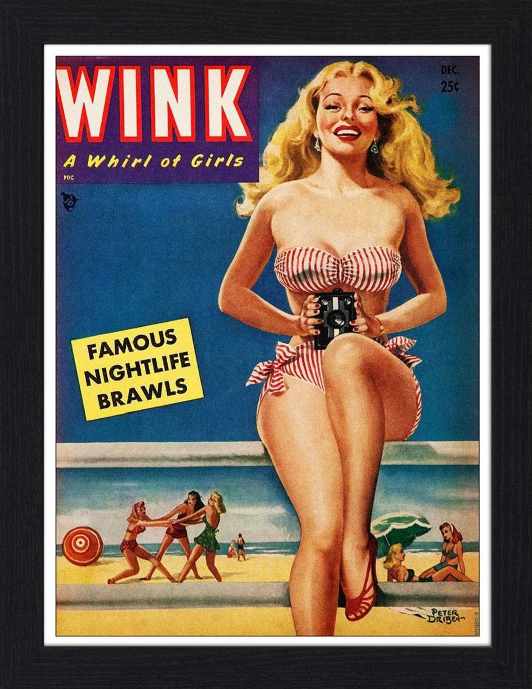 Wink Pin Up Girl Magazine Cover 30x40 Unframed Art Print