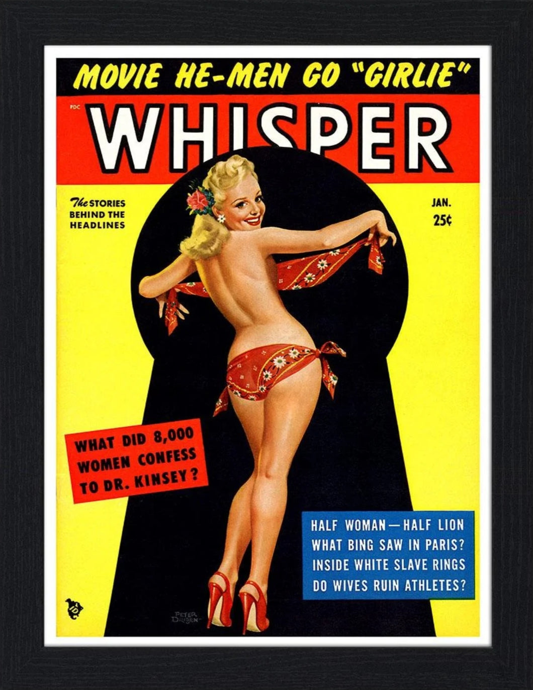 Whisper Pin Up Girl Magazine Cover 30x40 Unframed Art Print