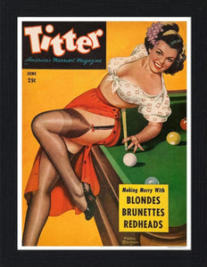 Titter Pin Up Magazine Cover 30x40 Unframed Art Print