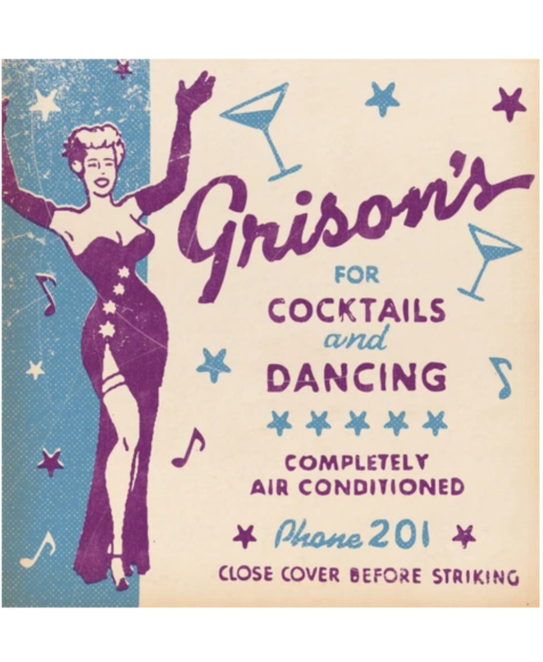 Grison's Vintage Matchbook Cover Greetings Card