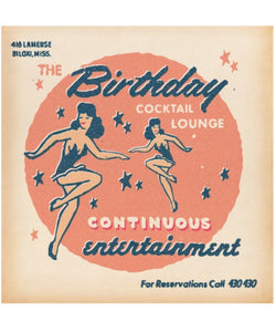 Birthday Cocktail Lounge Vintage Matchbook Cover Greetings Card