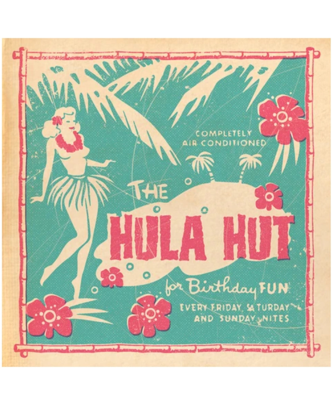 Hula Hut Vintage Matchbook Cover Greetings Card