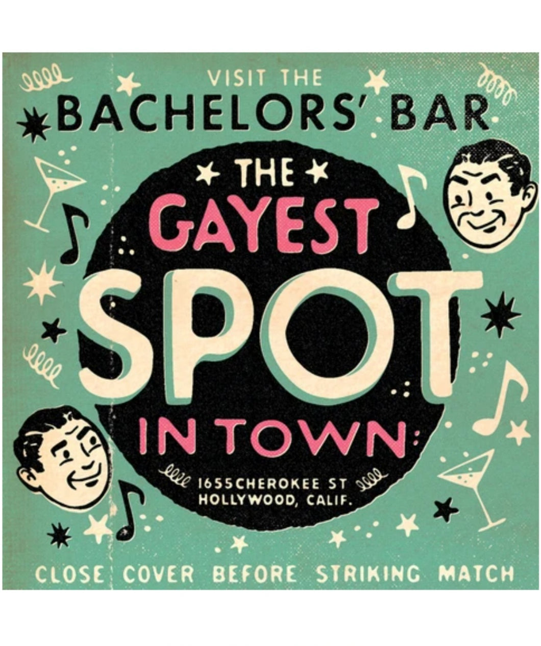 Bachelor's Bar Vintage Matchbook Cover Greetings Card
