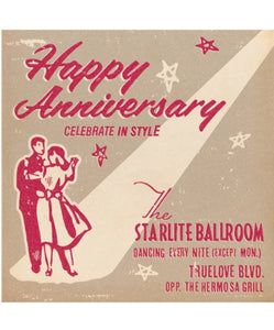 Starlite Ballroom Vintage Matchbook Cover Anniversary Greetings Card