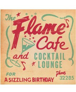 Flame Cafe Vintage Matchbook Cover Greetings Card