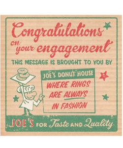 Joe's Donut House Vintage Matchbook Cover Engagement Greetings Card