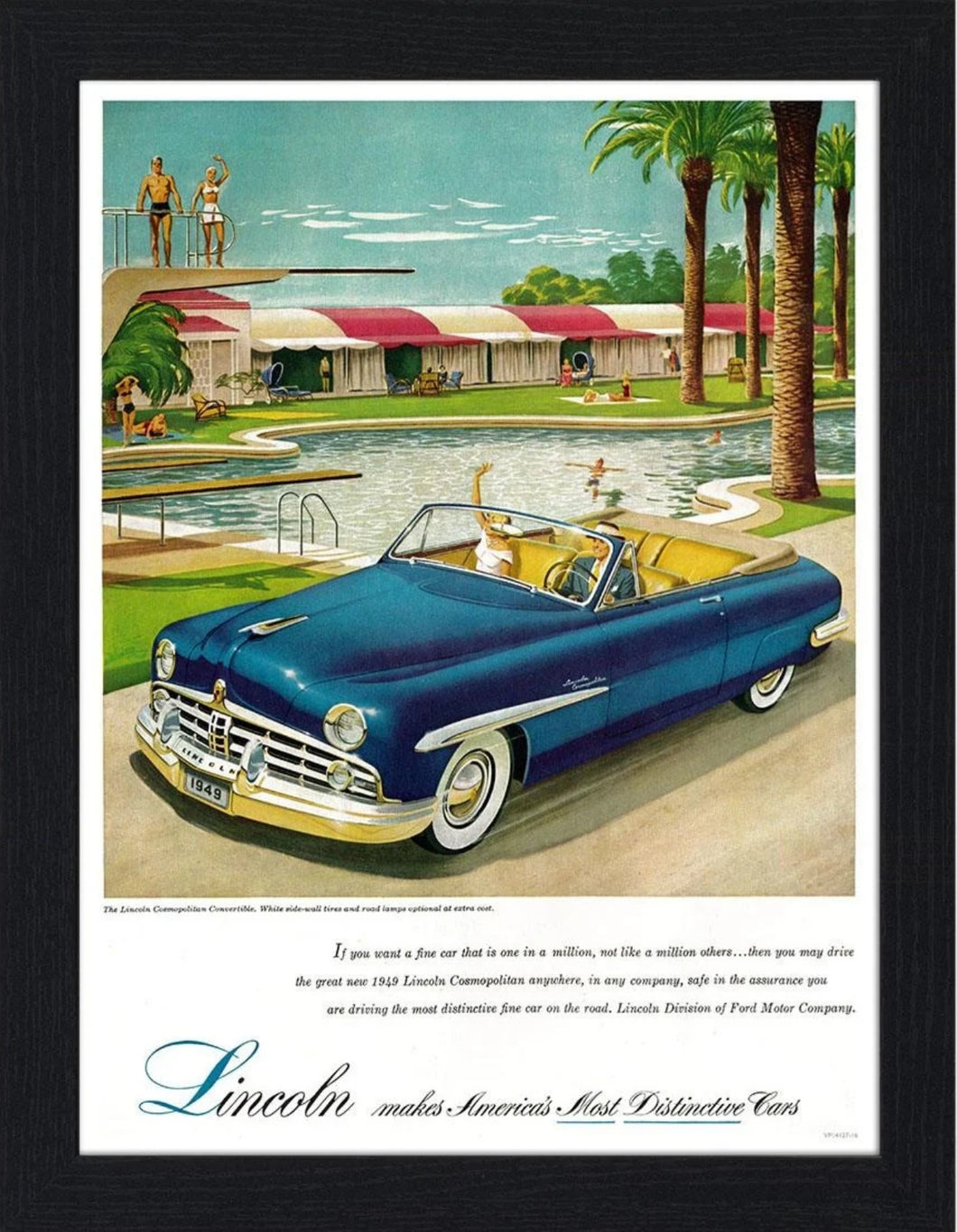 Vintage Lincoln Car Advert 30x40 Unframed Art Print