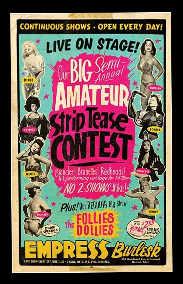 Strip Tease Contest Poster 28x43 Unframed Art Print