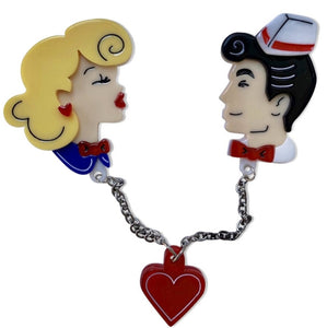 Belle & Beau Kiss Brooch by Lipstick & Chrome