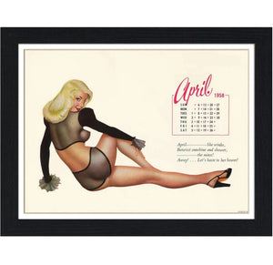 Calendar Girl April 1958 30x40 Unframed Art Print