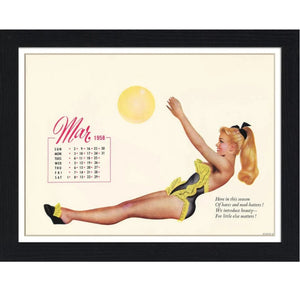 Calendar Girl March 1958 30x40 Unframed Art Print