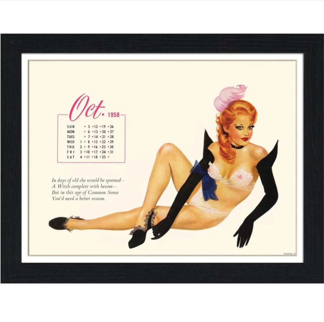 Calendar Girl October 1958 30x40 Unframed Art Print