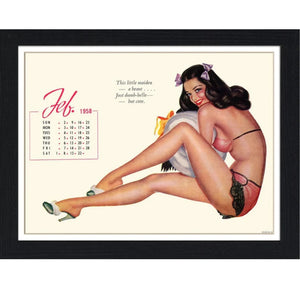 Calendar Girl February 1958 30x40 Unframed Art Print