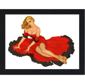 Pin Up Girl In Red Dress 30x40 Unframed Art Print