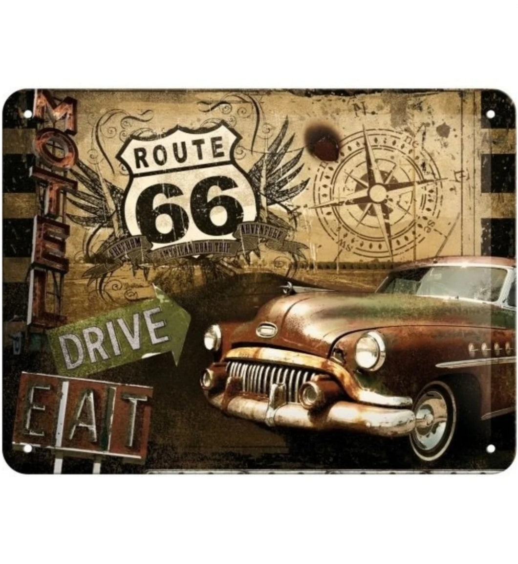 Route 66 Large Metal Sign