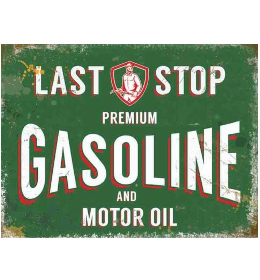 Gasoline Large Metal Sign