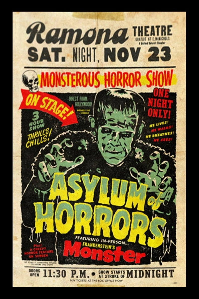 Asylum Of Horrors Show Poster 28x43 Unframed Art Print