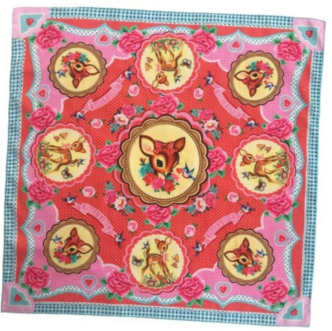 Sugarland Sweet Deer Cute Kitsch Print Scarf