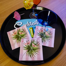 Load image into Gallery viewer, Martini Palm Pink Stripe Cocktail Napkins
