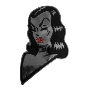 Vampira XL Pin With Red Glitter Lips