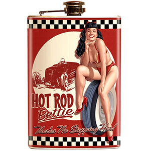 Hot Rod Bettie Paige Hip Flask