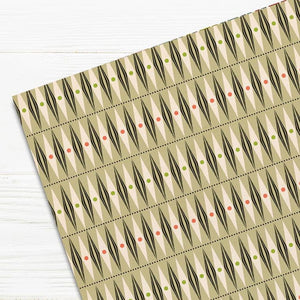 Atomic Gift Wrapping Paper Brown