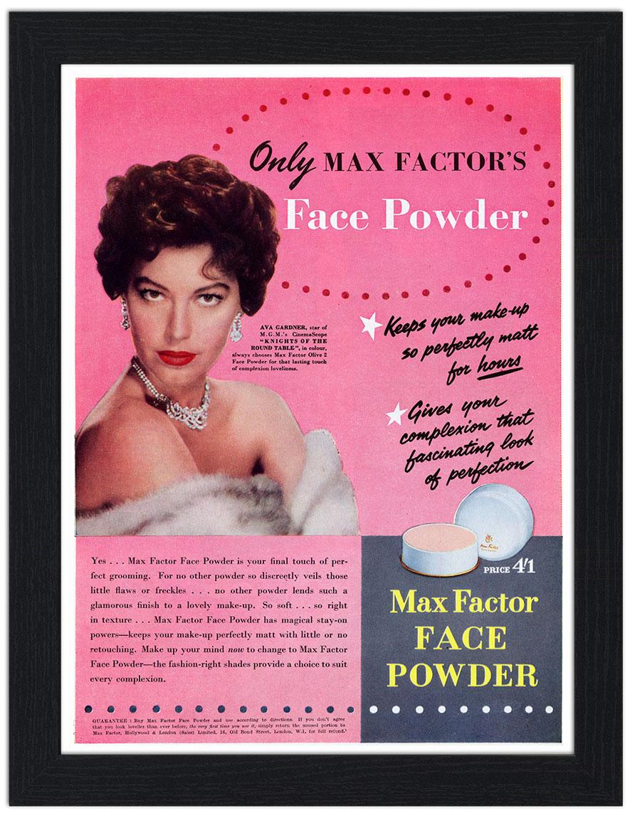 Ava Gardner Max Factor Ad 30x40 Unframed Art Print