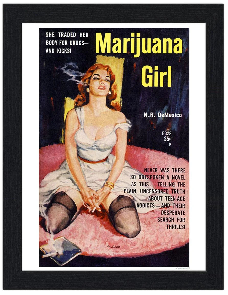 Marijuana Girl Book Cover 30x40 Unframed Art Print