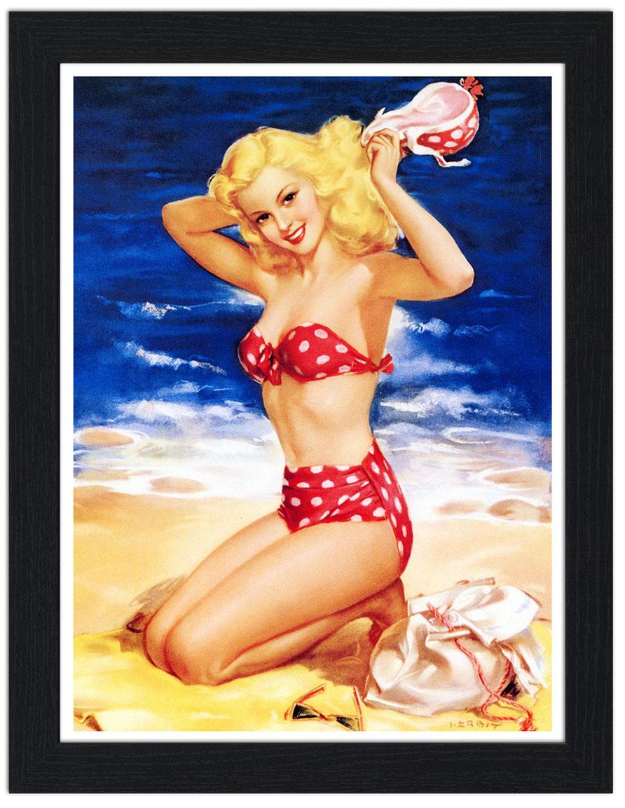 Beach Pin Up 30x40 Unframed Art Print