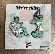 Load image into Gallery viewer, Sweet Siren We&#39;re Alive Horror Monster Couple Enamel Pin Set
