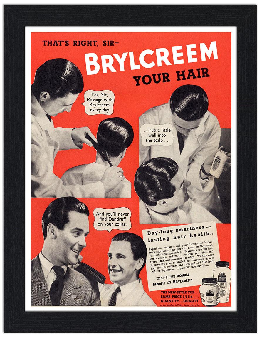 Brylcreem Ad 30x40 Unframed Art Print