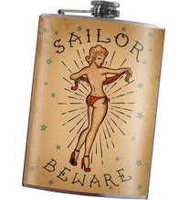 Load image into Gallery viewer, Sailor Beware Hip Flask
