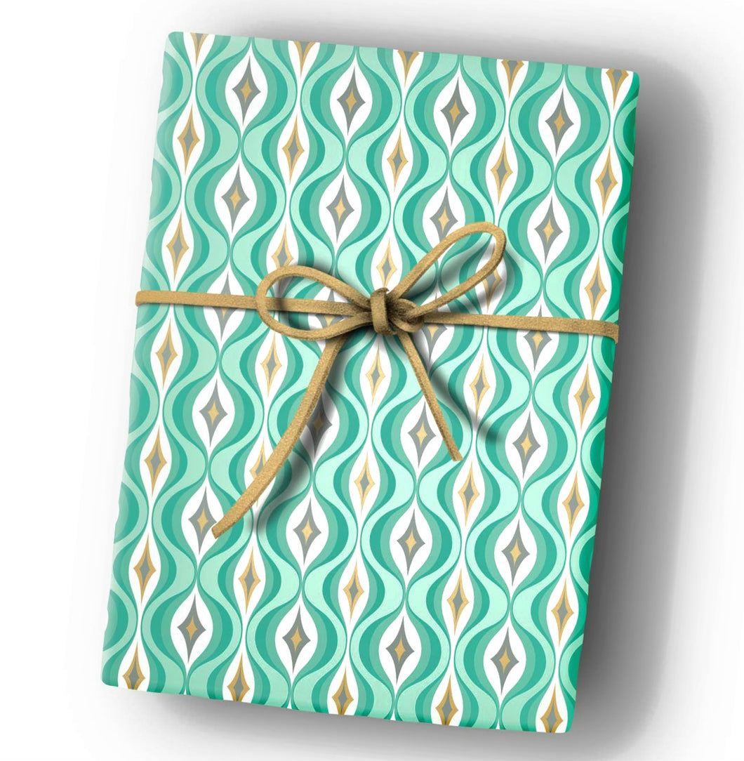 Mid Century Diamond Wave Gift Wrapping Paper