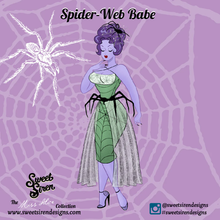 Load image into Gallery viewer, Sweet Siren Spider Web Babe Enamel Pin
