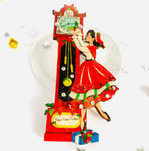 Load image into Gallery viewer, Christmas Eve Grandfather Clock Brooch
