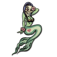 Load image into Gallery viewer, Skeleton Mermaid Large Embroidered Patch

