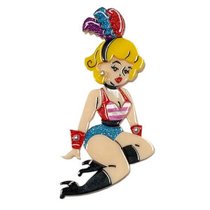 Enjoy The Ride Pin Up Brooch by Lipstick & Chrome