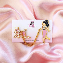 Load image into Gallery viewer, Bobby Pins Co Poodle Girl Enamel Pin Set

