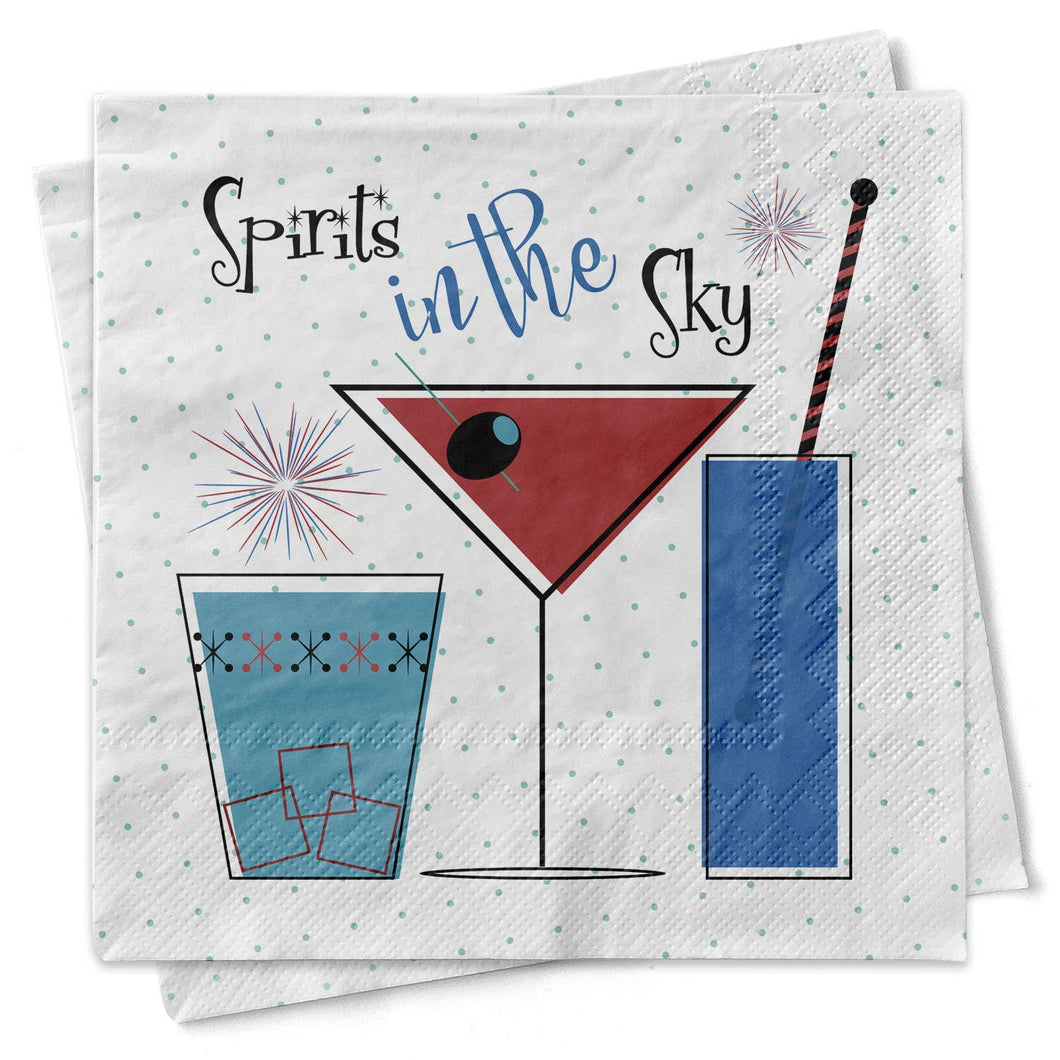 Spirits In The Sky Mid Century Cocktail Napkins